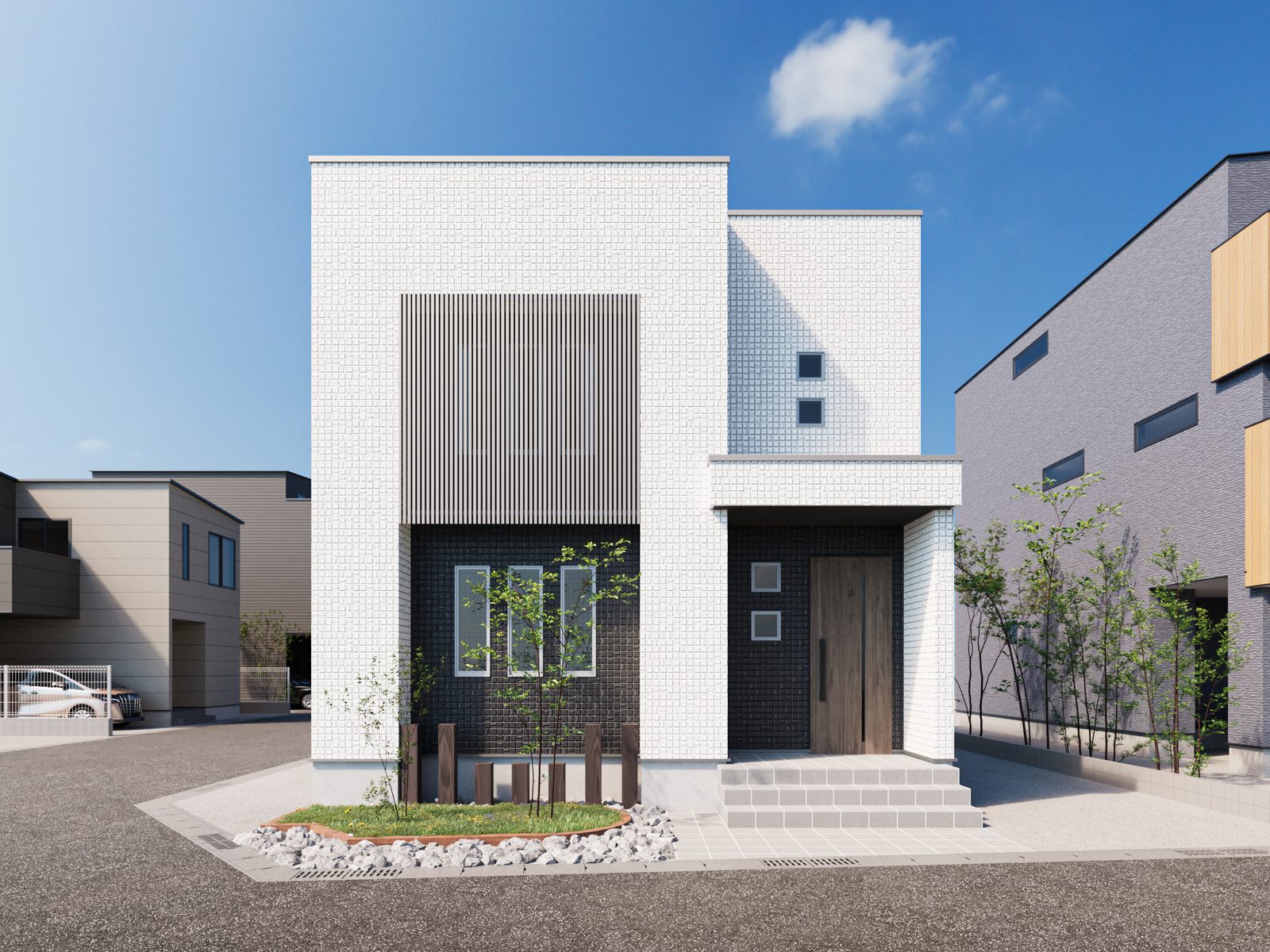 新築住宅の外観イメージパース（例1）